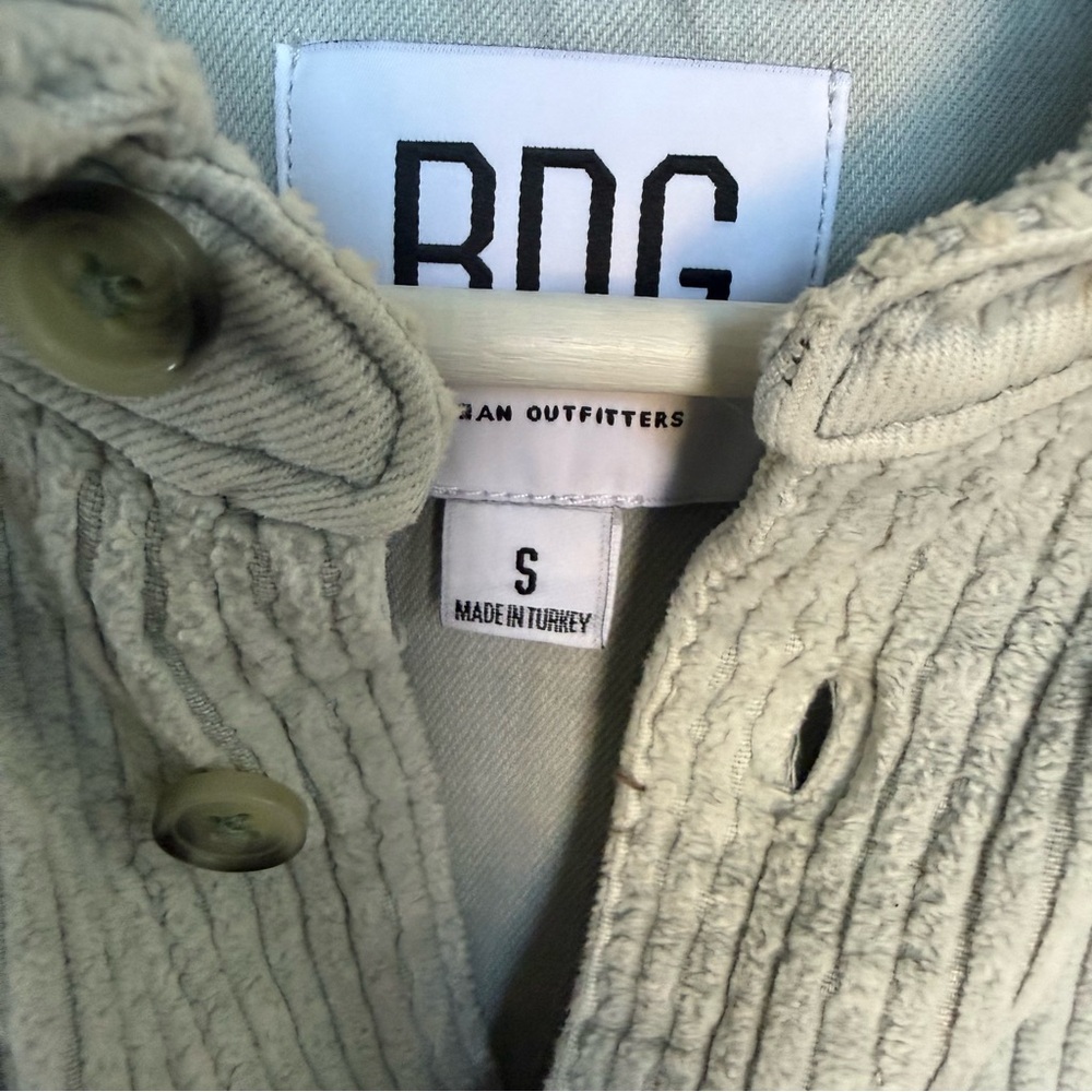 BDG Light Blue Cotton Corduroy Button Up Shirt - Picture 3 of 8